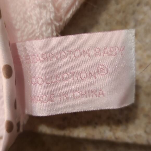 Bearington Baby Collection Pink/Brown Dog Towel Lovey Blanket 100% Cotton NWT - Picture 5 of 9